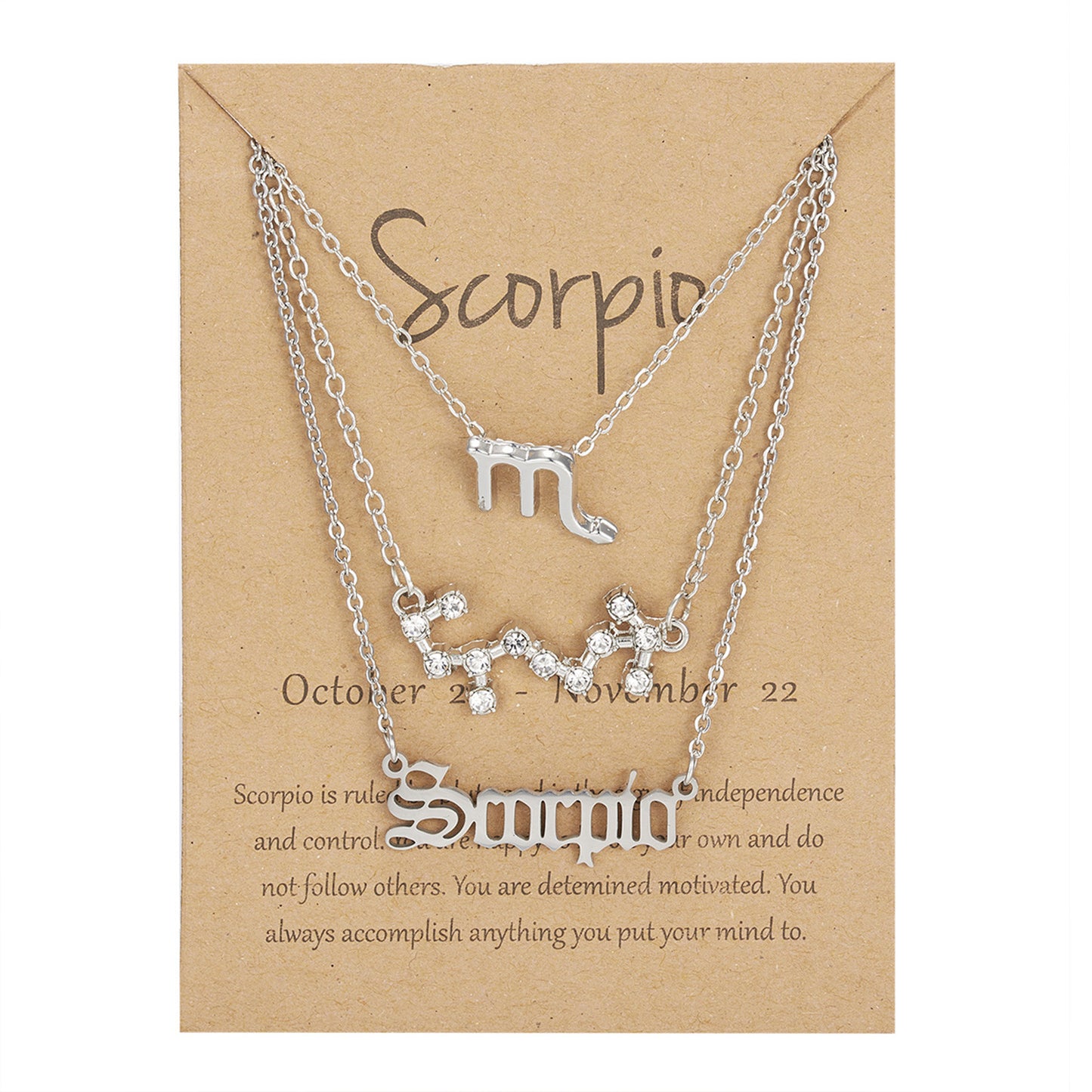 Zodiac Necklace 3 Piece Set