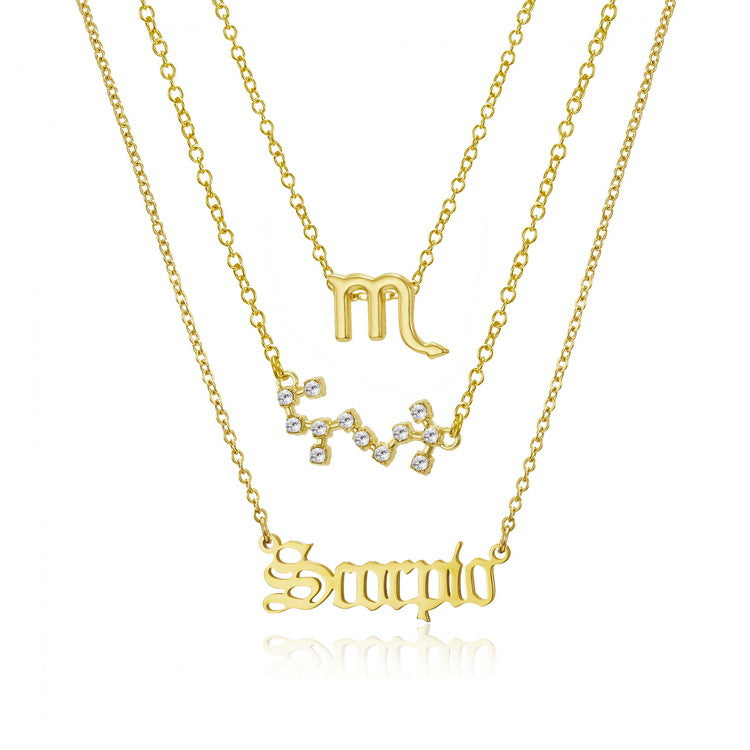 Zodiac Necklace 3 Piece Set