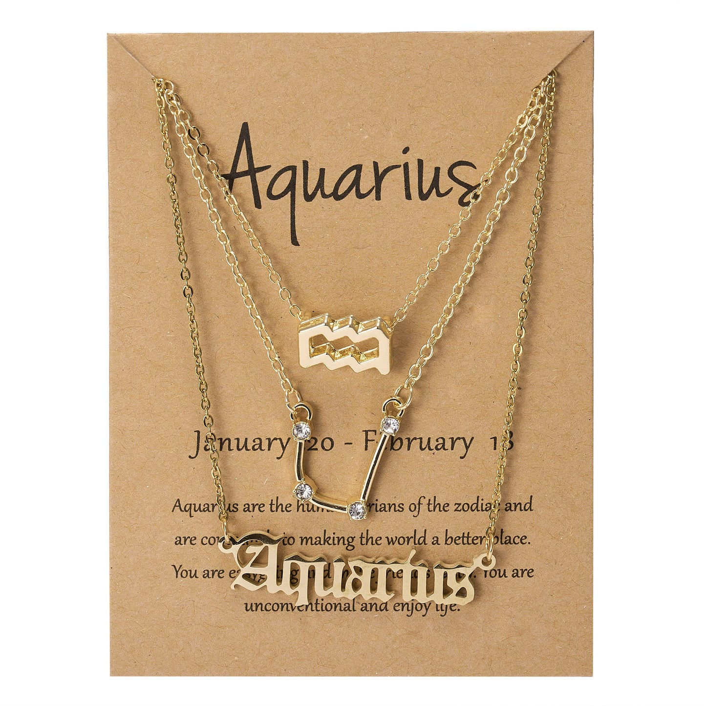 Zodiac Necklace 3 Piece Set