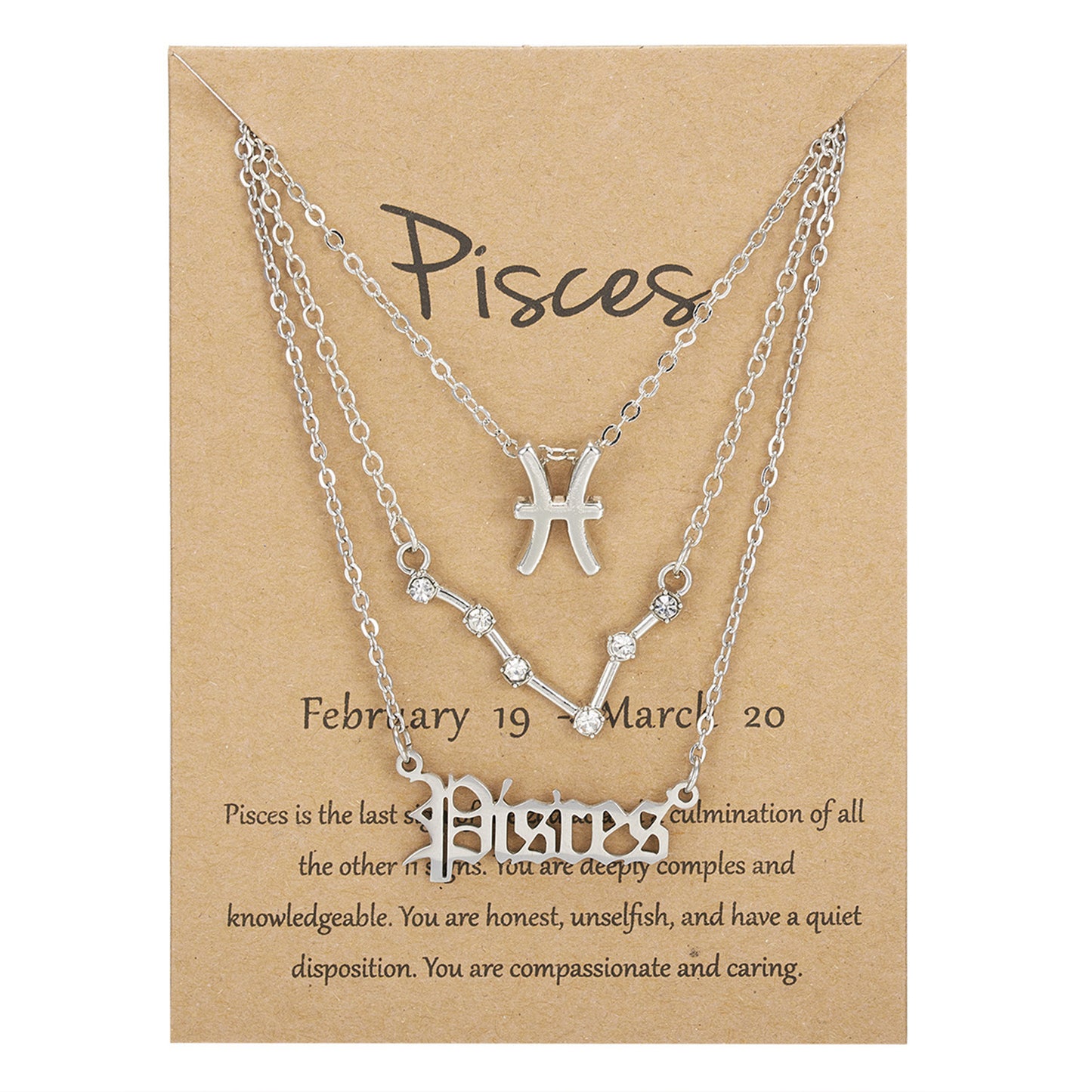 Zodiac Necklace 3 Piece Set