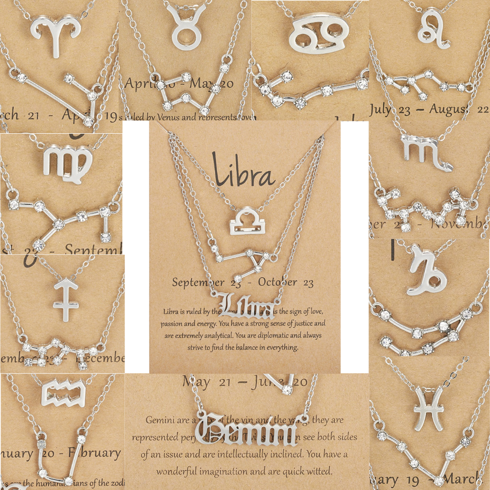 Zodiac Necklace 3 Piece Set