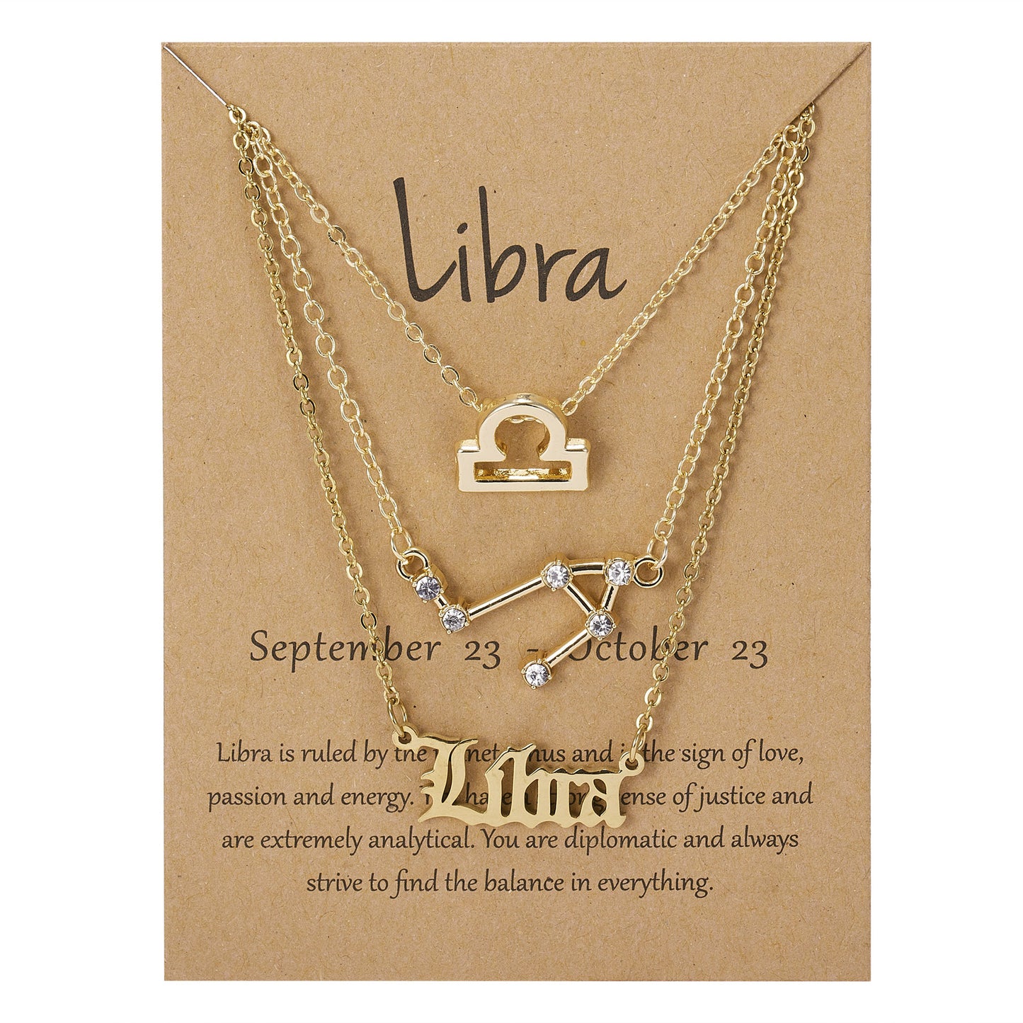 Zodiac Necklace 3 Piece Set