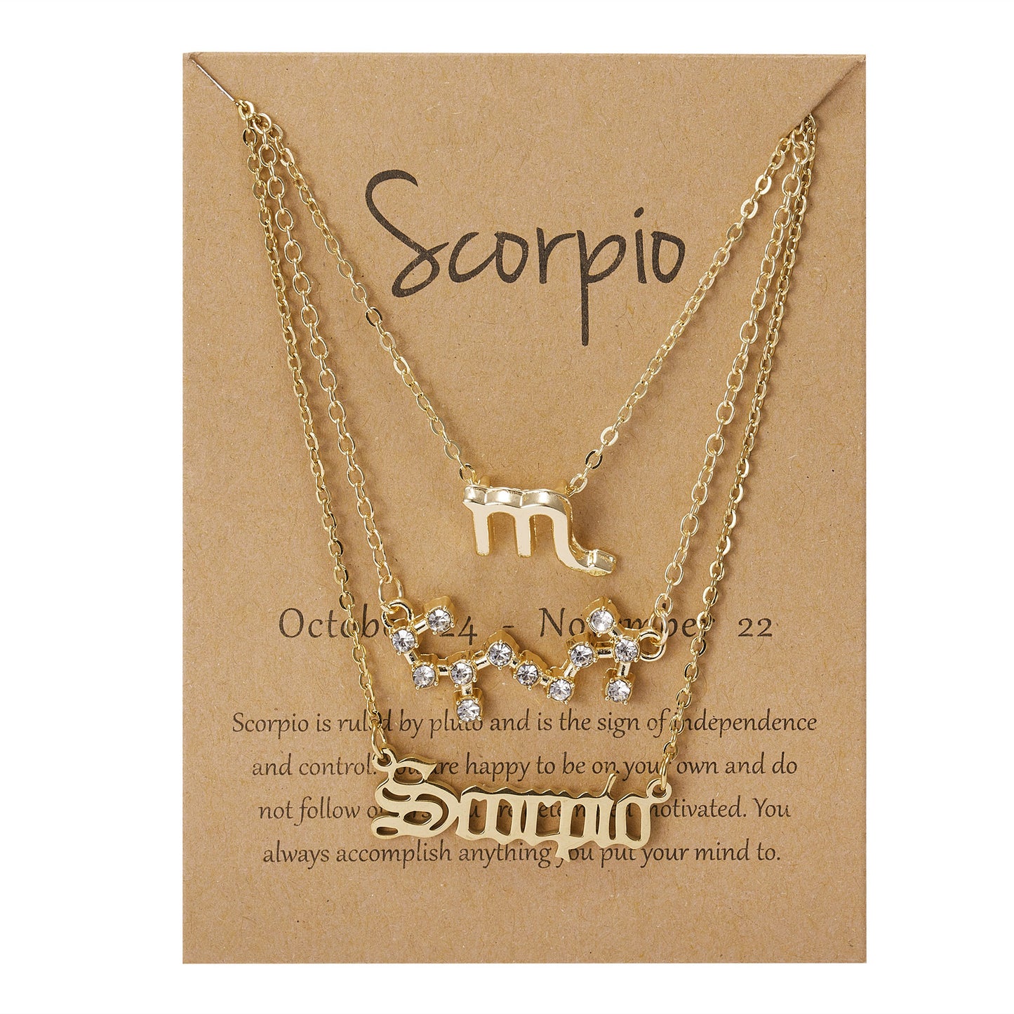 Zodiac Necklace 3 Piece Set