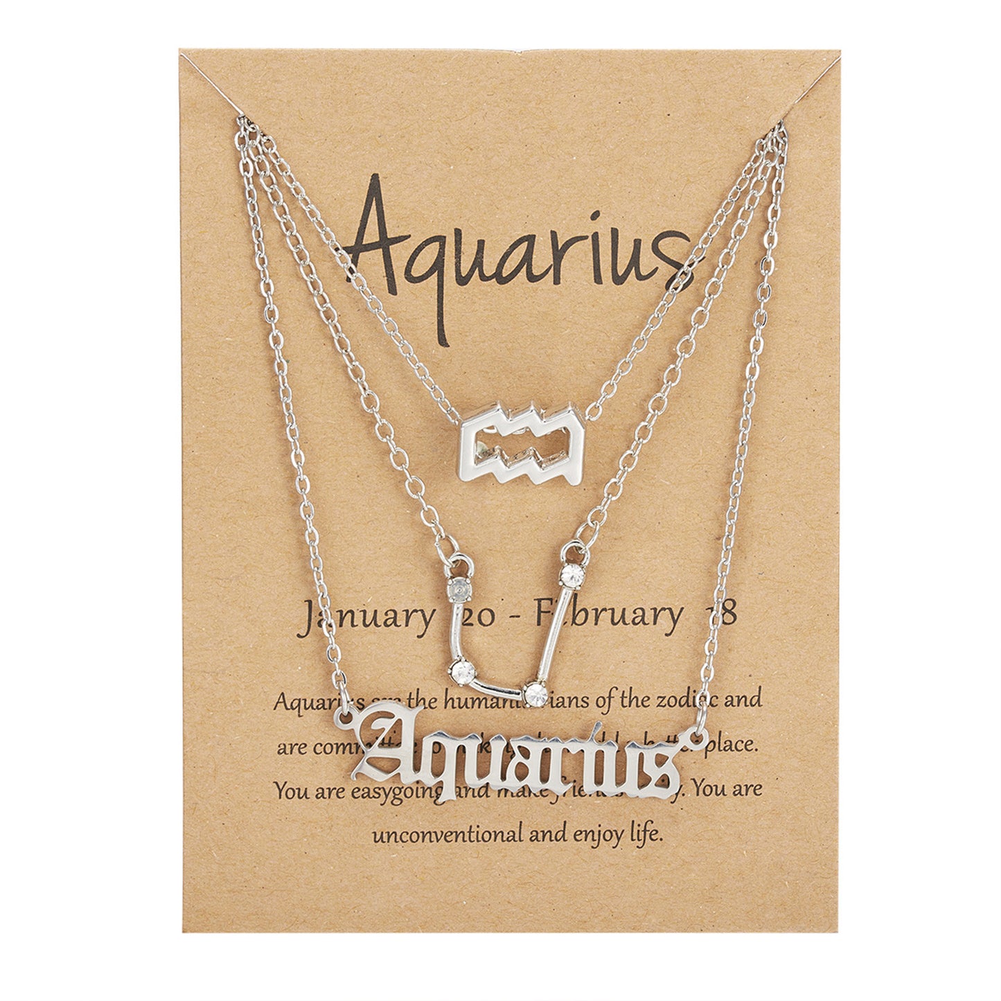 Zodiac Necklace 3 Piece Set